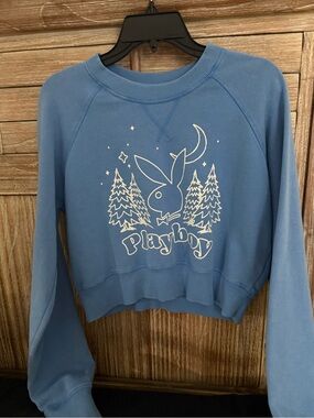 M PLAYBOY x PacSun Light Blue Graphic Crew Sweatshirt